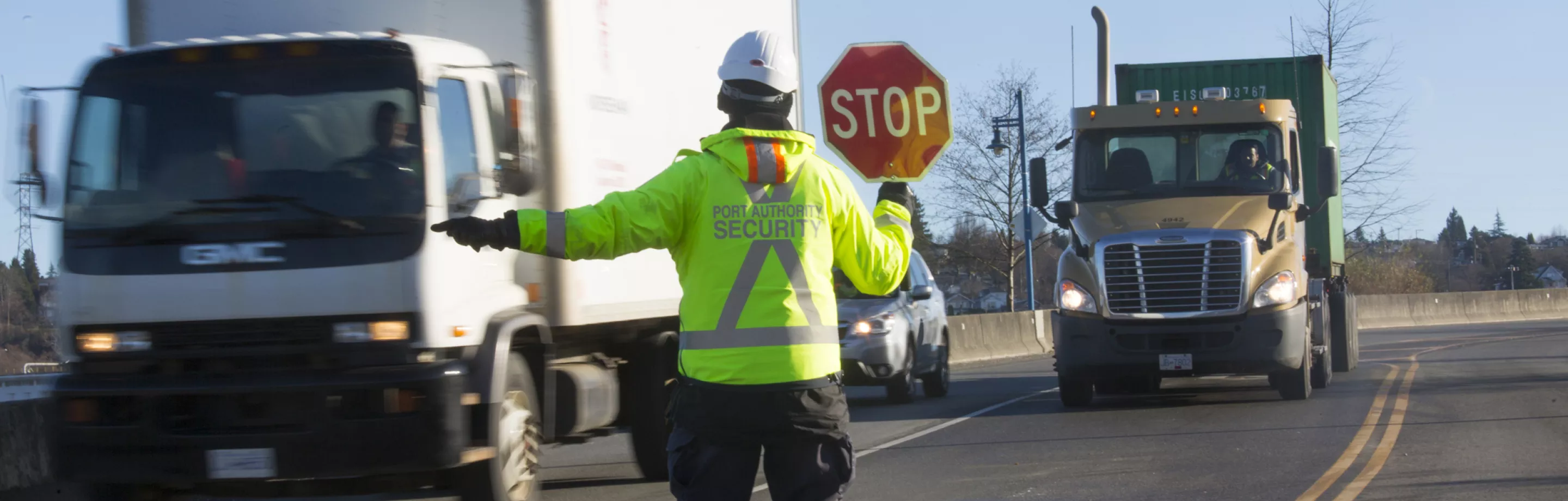 Drapeau gérant le flux de camions