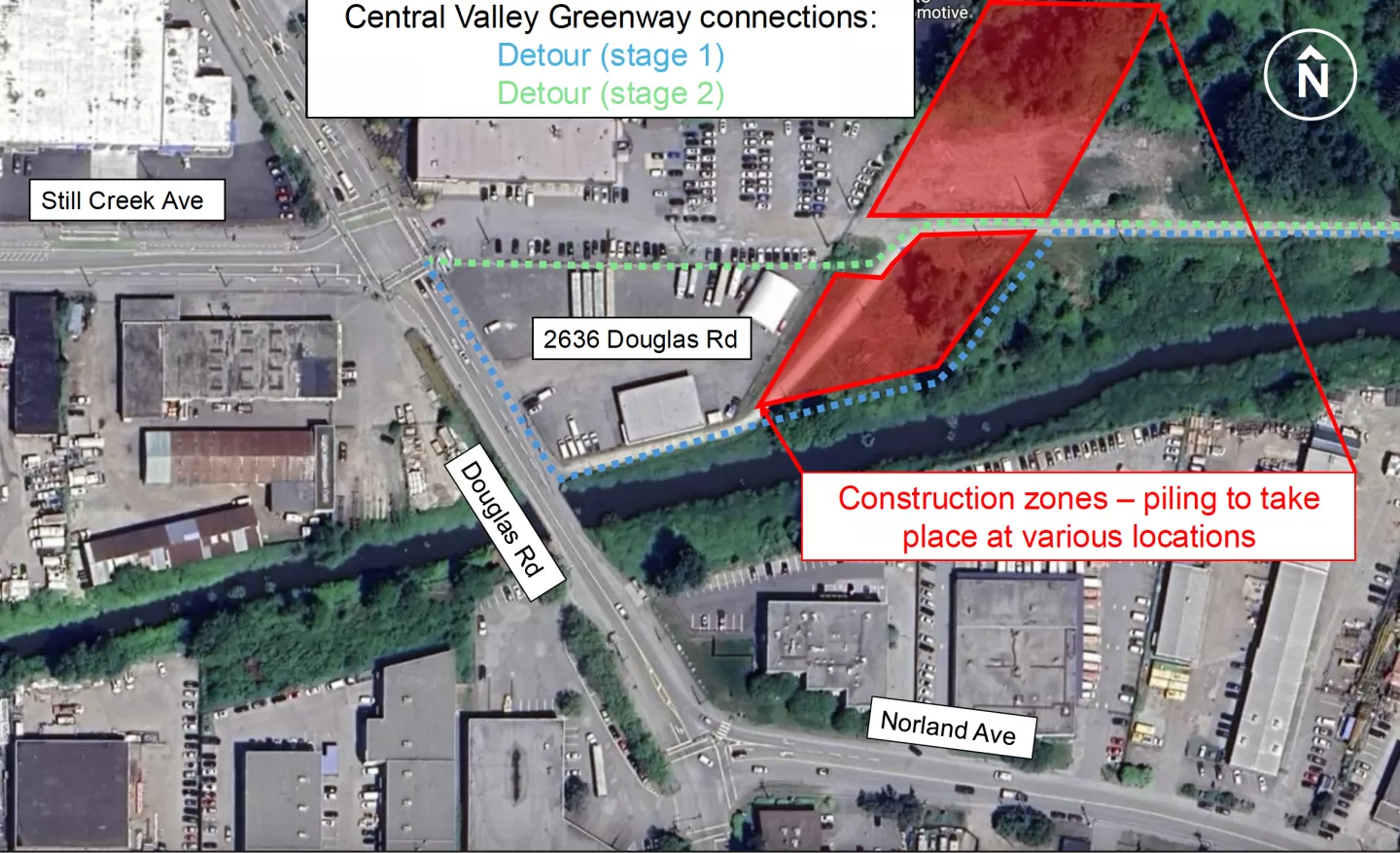 Location of piling for Holdom Overpass Project Location of piling for Holdom Overpass Project