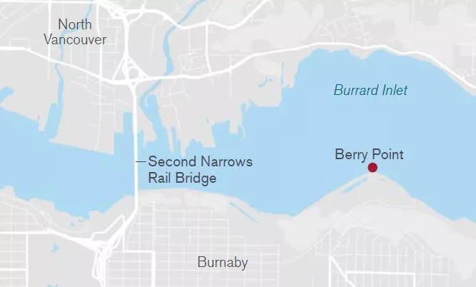 Map of Eastern Burrard Inlet at Berry Point Map of Eastern Burrard Inlet at Berry Point