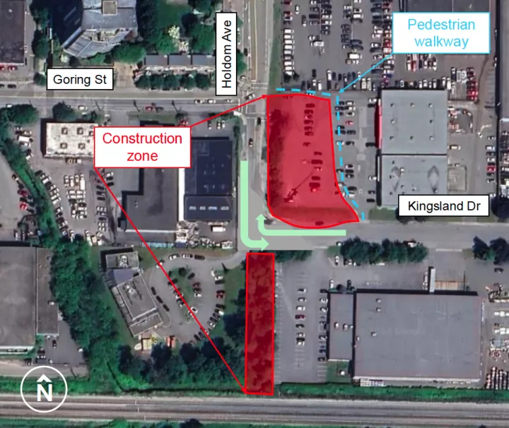 Aerial of Holdom traffic construction zone Aerial of Holdom traffic construction zone