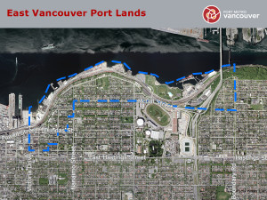 Plan des terres du port d'East Vancouver