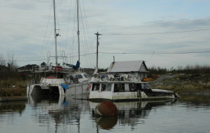 Fraser River Improvement Initiative - derelict vessels Annacis Channel BEFORE