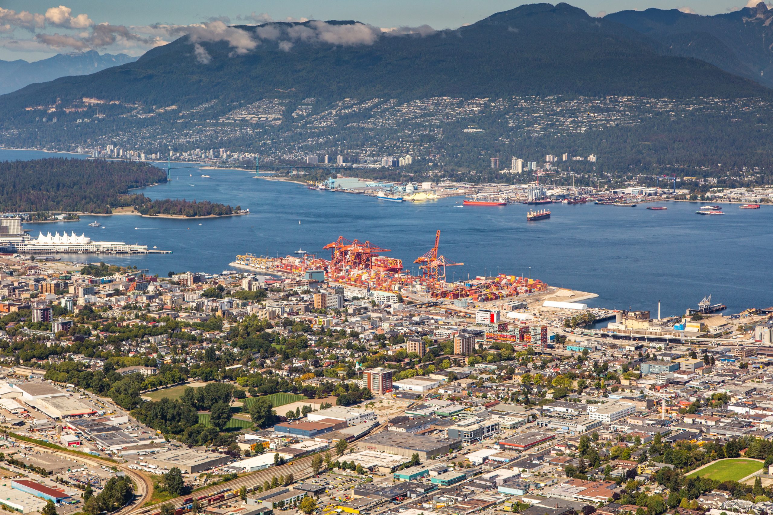 Birdview of the Port of Vancouver